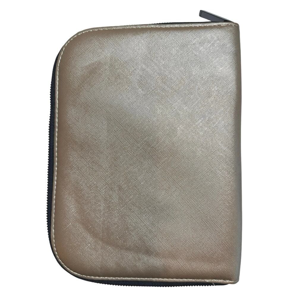 Halston Gold Travel Jewelry Organizer Case 9x6.5” Zip Around-Earrings Necklaces - Picture 3 of 10
